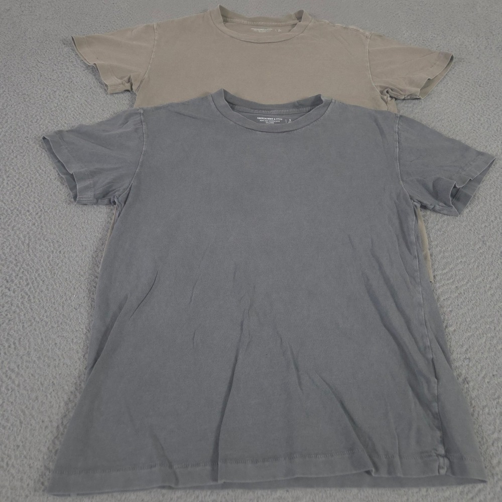 LOT OF 2 Abercrombie & Fitch Shirt Mens S Multi Soft A&F Tee Essentials Relaxed